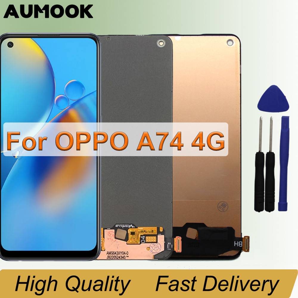 6.43" AMOLED splay For OPPO A74 4G CPH2219 LCD Tou Screen gitizer Assembly Replacement for OPPO A74 
