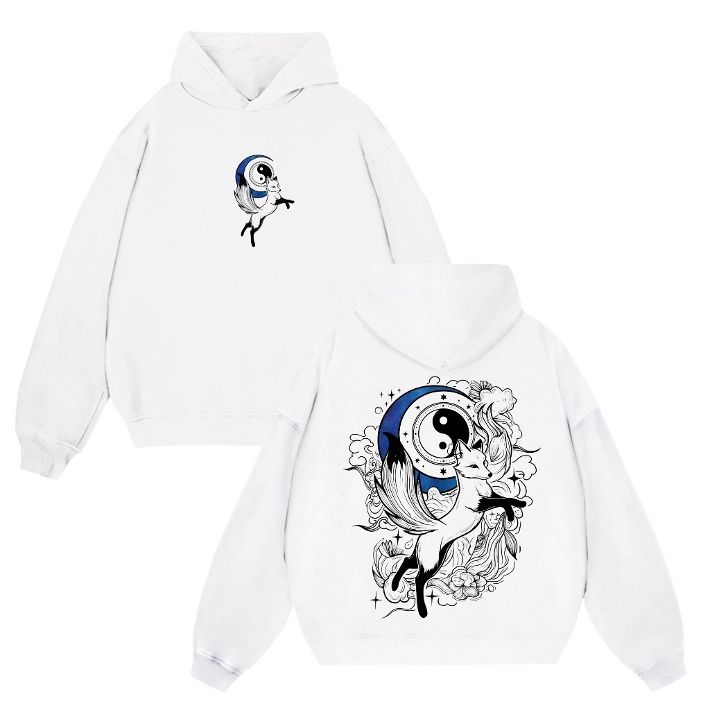 Lettucy Hoodie Boxy Fleece Cotton Cvc | Hoodie Boxy Wolf