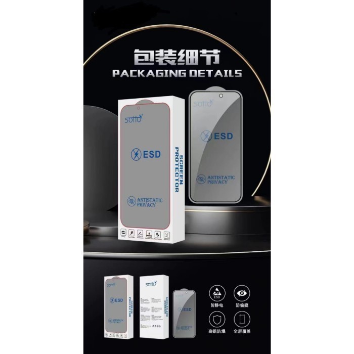 IPH 15 Tempered Glass Anti Static Privacy | SPY - ESD | tg esd/privacy