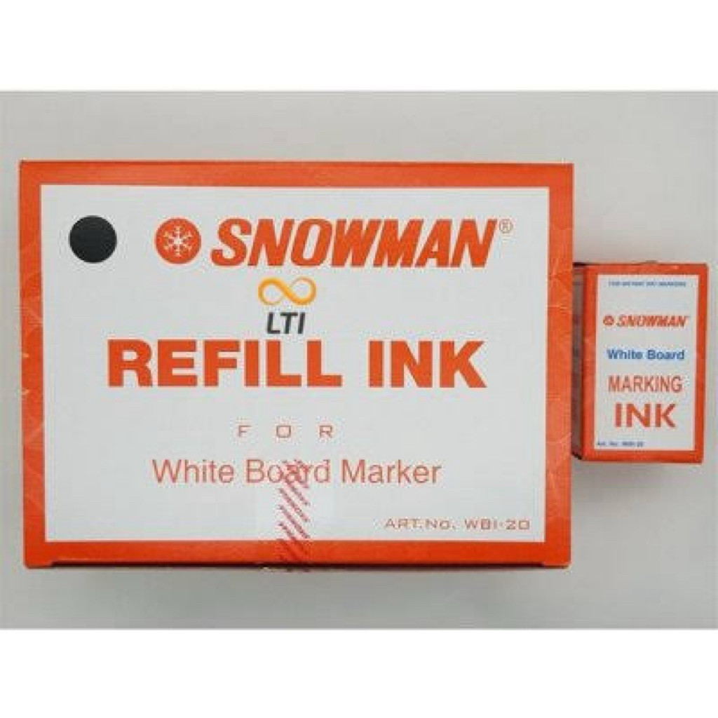 Isi / Refill Tinta Spidol White Board Snowman Hitam, Biru, Merah / Box Isi 12