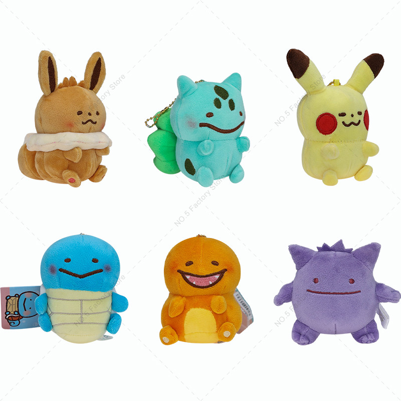 6 Styles Pokemon Gengar Eevee Bulbasaur Squirtle Charmander Plush Doll Backpack Pendant keychain Stu