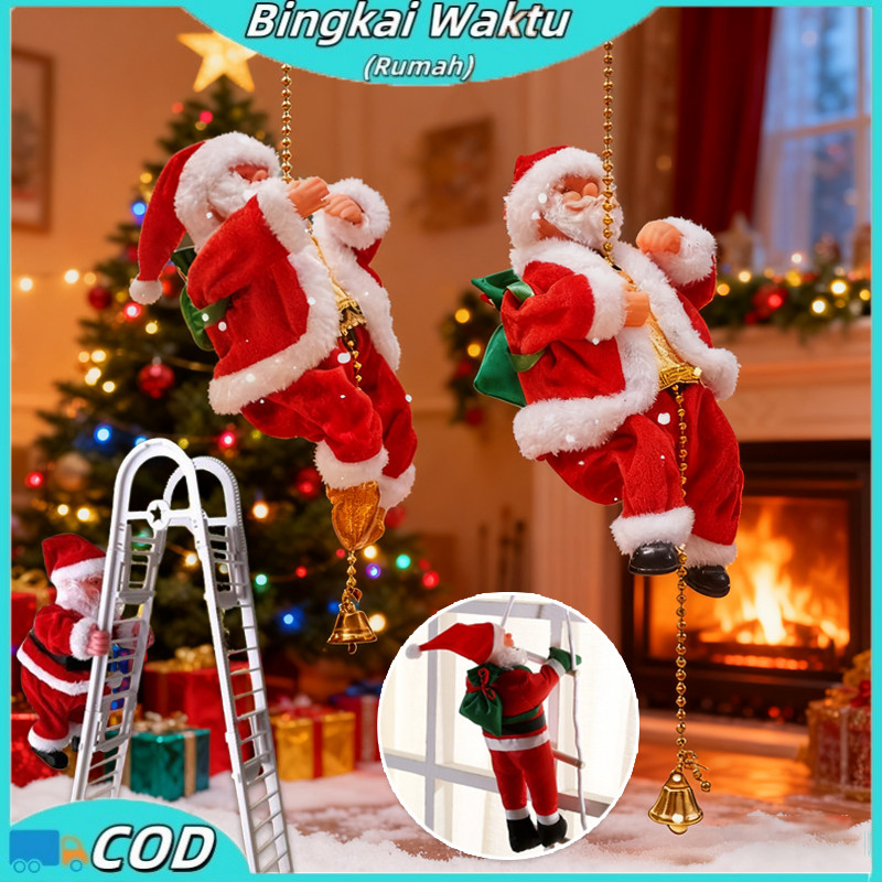 Mainan Santa Claus Yang Memanjat Tali Dekorasi Natal Hadiah Natal/Santa Claus Panjat Tangga/Natal De