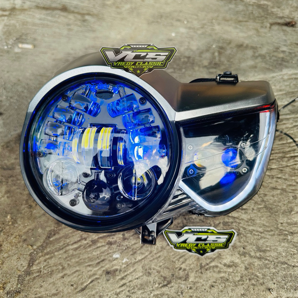 lampu tiger pece lampu depan tirev PC set DYMKR 5,75inc set lampu tembak set alis reflektor tiger PC