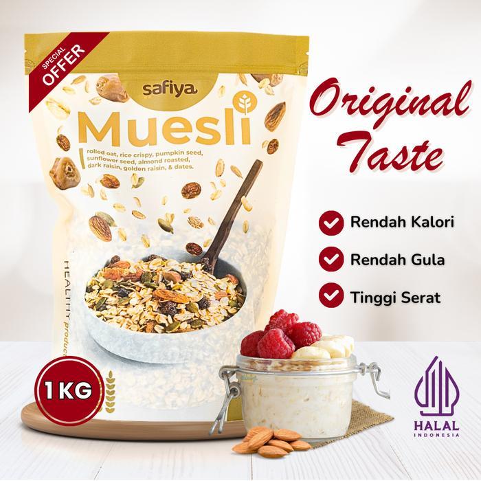 Safiya Muesli 1 Kg Sereal Dried Fruit Oatmeal Sarapan - 1 Kg - Original