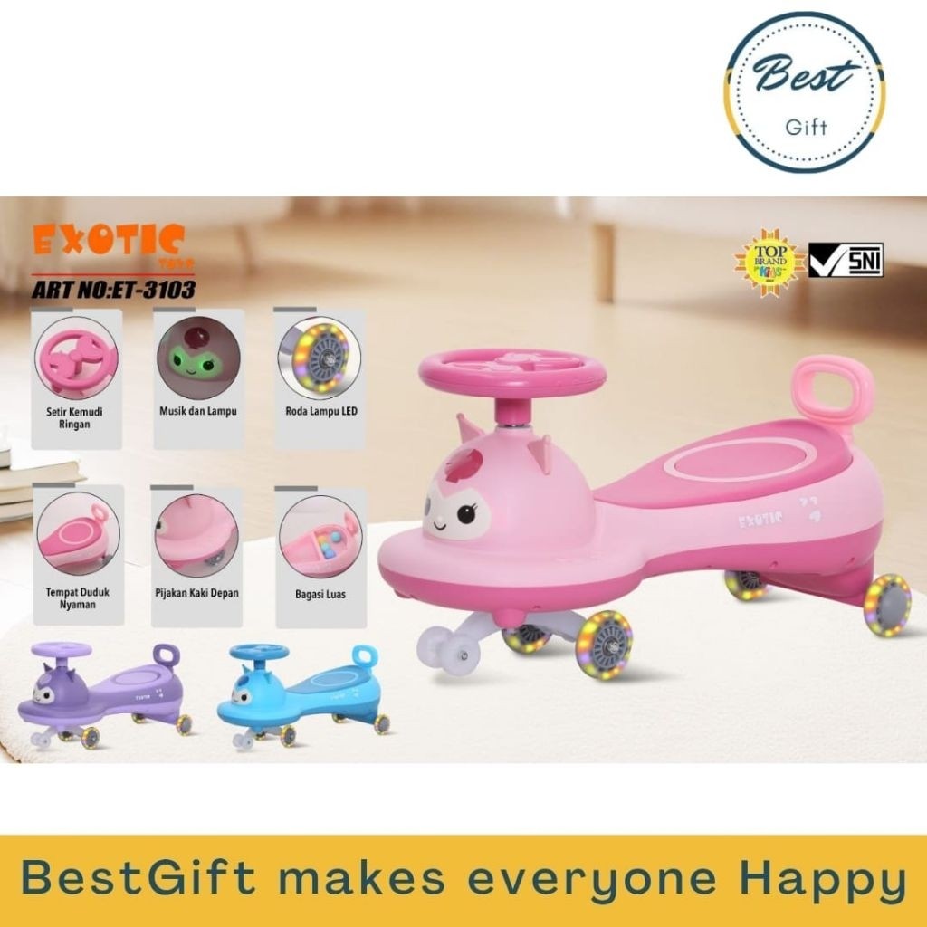 SWING CAR MODE ET-3103 (KUROMI) MAINAN ANAK MURAH