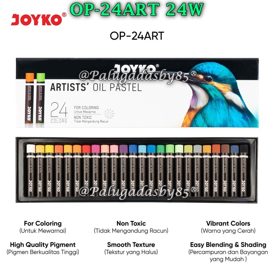 (1 Set) GROSIR Artis Crayon JOYKO OP-24ART 24 Color / Artists Oil Pastel Krayon Minyak Joyko OP-ART
