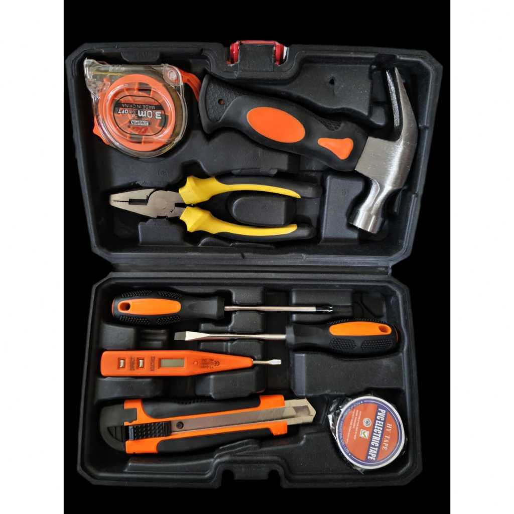 HIROKI Hand Toolset 9PCS Tool Kit Alat Rumah Tangga Tool Kit Set Toolkit Toolbox Complete Toolset