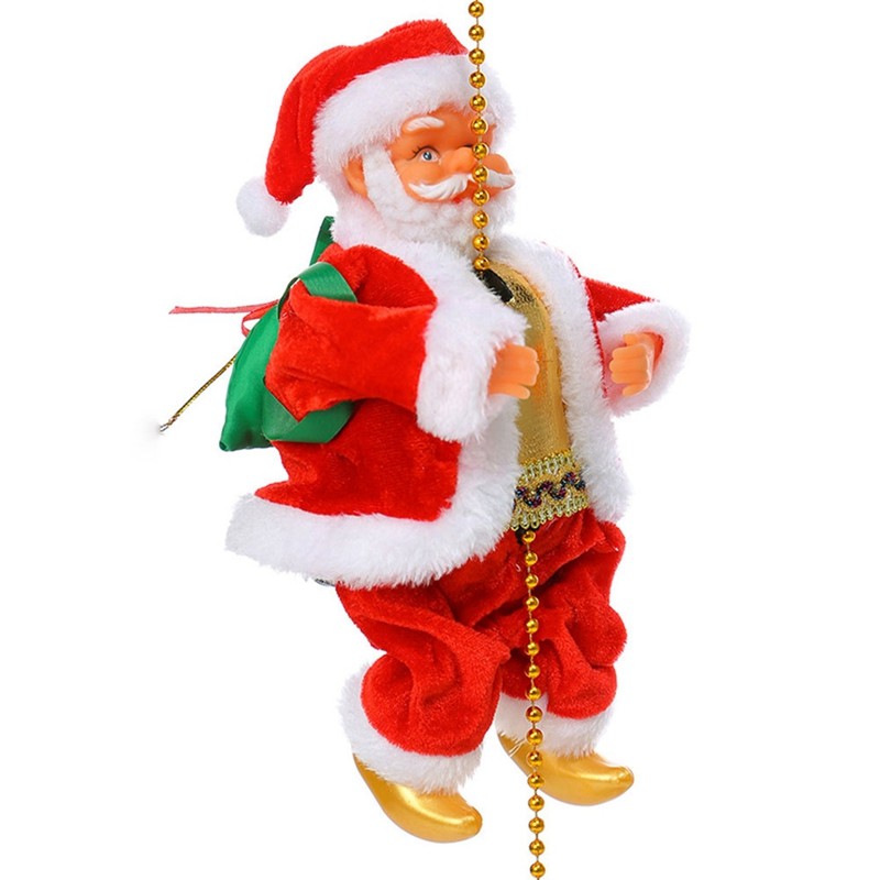 Santa Claus Climbing Beads Electric Climb Up And Down Climbing Santa With Light And Music Decoration