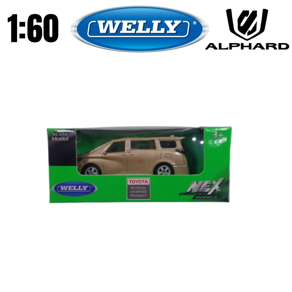Diecast Welly Nex Toyota Alphard Gold Skala 1:60 Mobil Balap