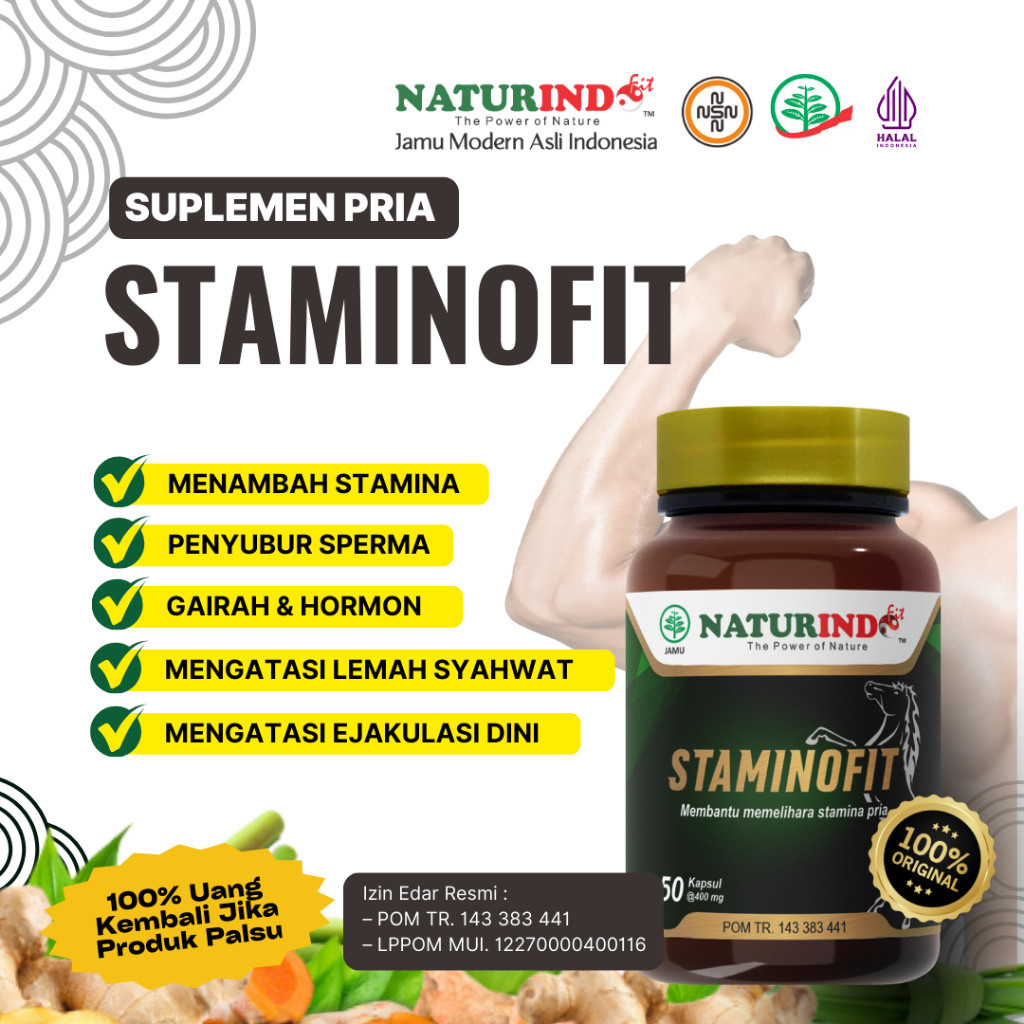 STAMINOFIT Naturindo - Obat Kuat Stamina Pria Tahan Lama Ejakulasi Dini Meningkatkan stamina Herbal