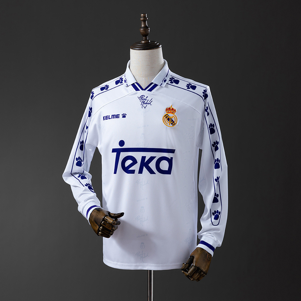 Jersey Retro long sleeve Real Madrid 94/96 home T shirt pria