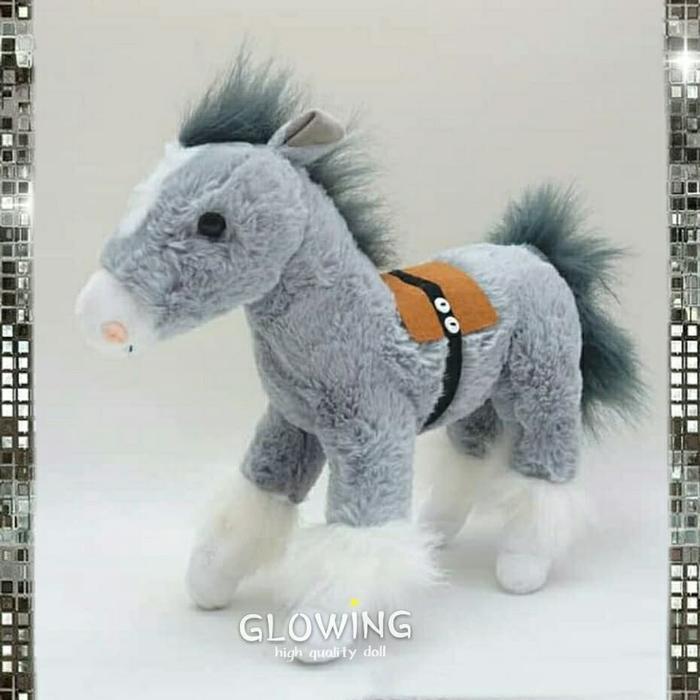 Boneka Kuda Pony abu hitam Export key - Hitam