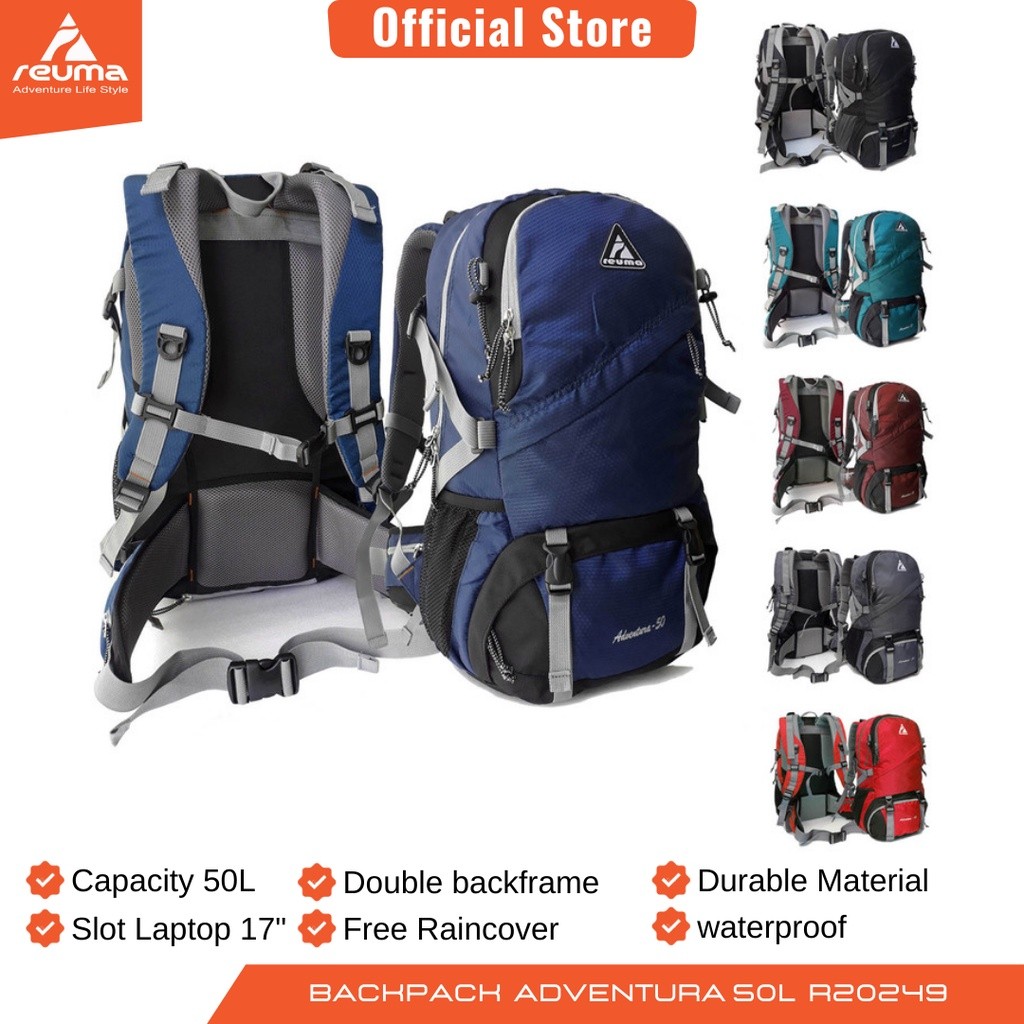 Reuma Tas Ransel Backpack 50 Liter / Tas gunung / Carrier / Tas Traveling(Adventura-50L R2049)