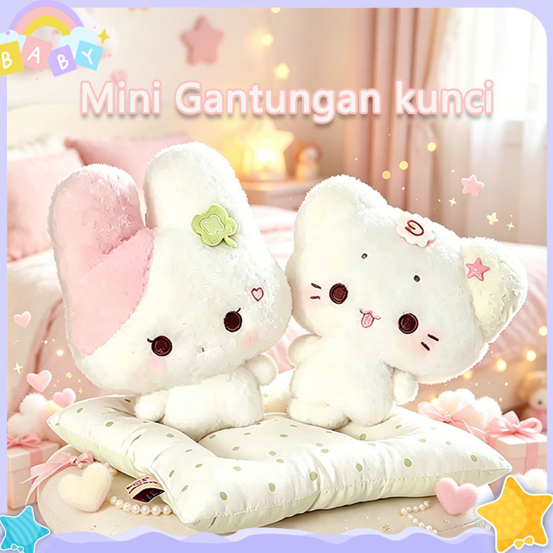 Gantungan Kunci Boneka Kucing Kelinci Mini Lembut Aksesoris Tas Hadiah Kado Lucu  Boneka Mini