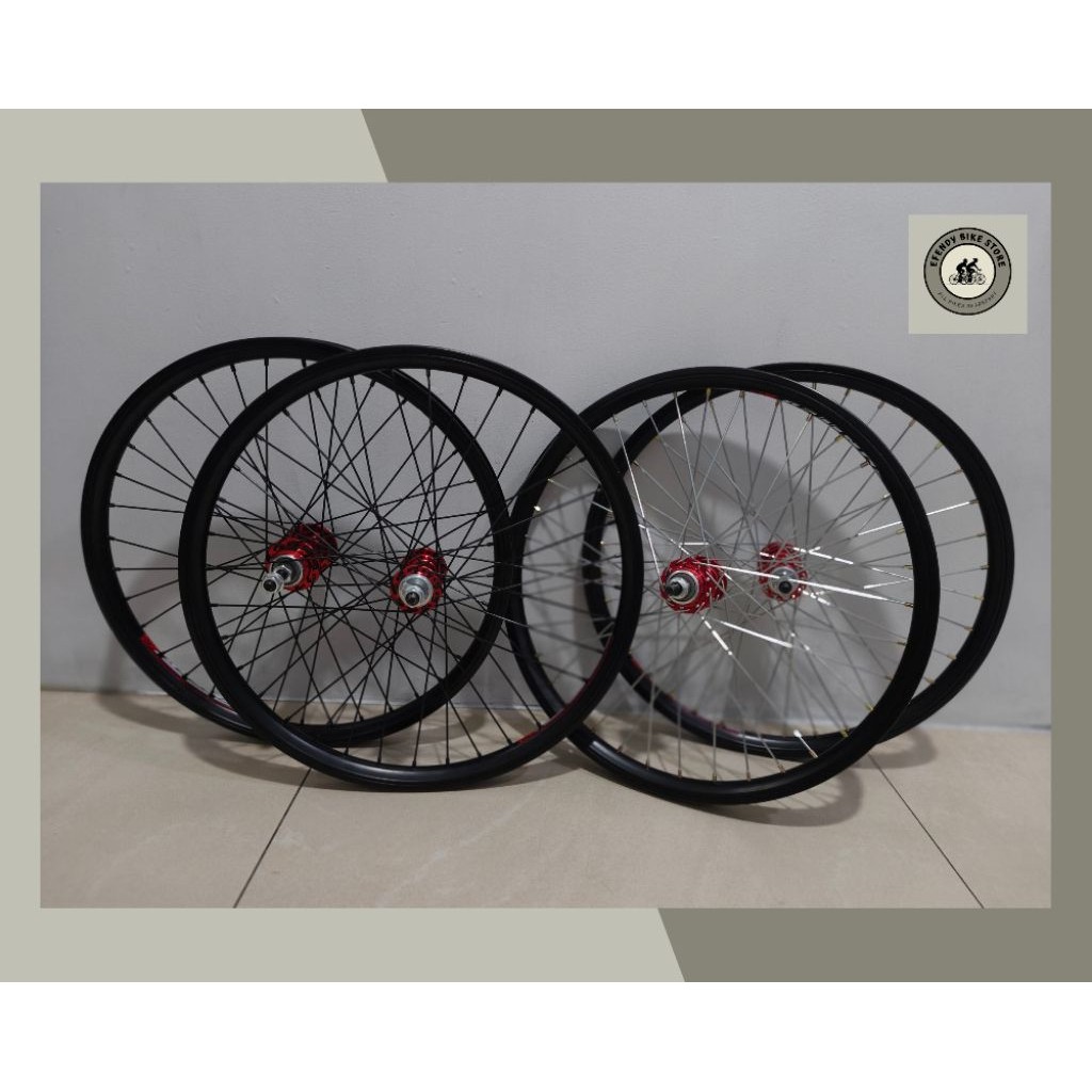 Wheel Set 20 Double Wall United Hub Merah Alloy Wheel set 20 x 175 Wheelset 20 murni double wall Hub
