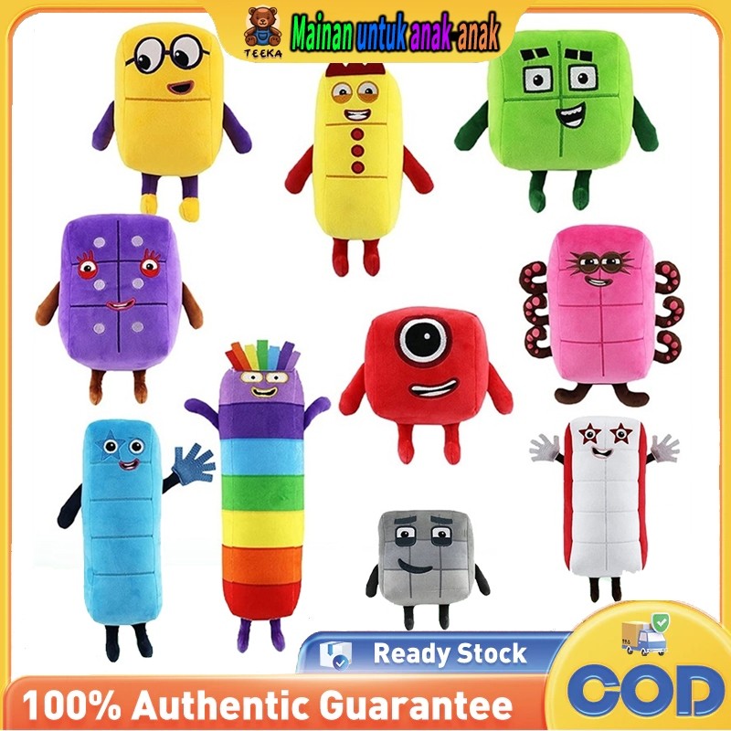 Boneka Numberblock 01-10 Lucu Cartoon Numberblocks Boneka Plush Mainan Edukatif