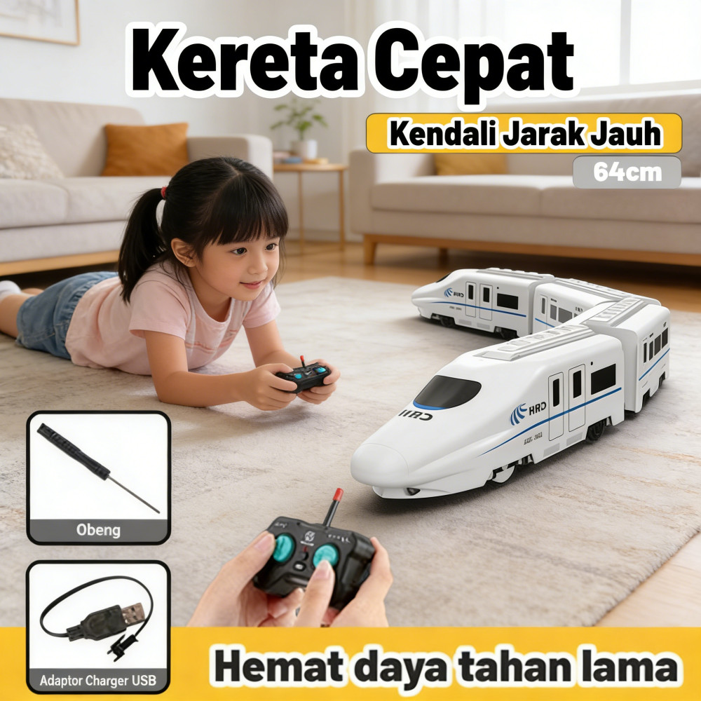 Anak Mobil Remote Anak Cepat Kereta Api Suara Lampu RC Mainan