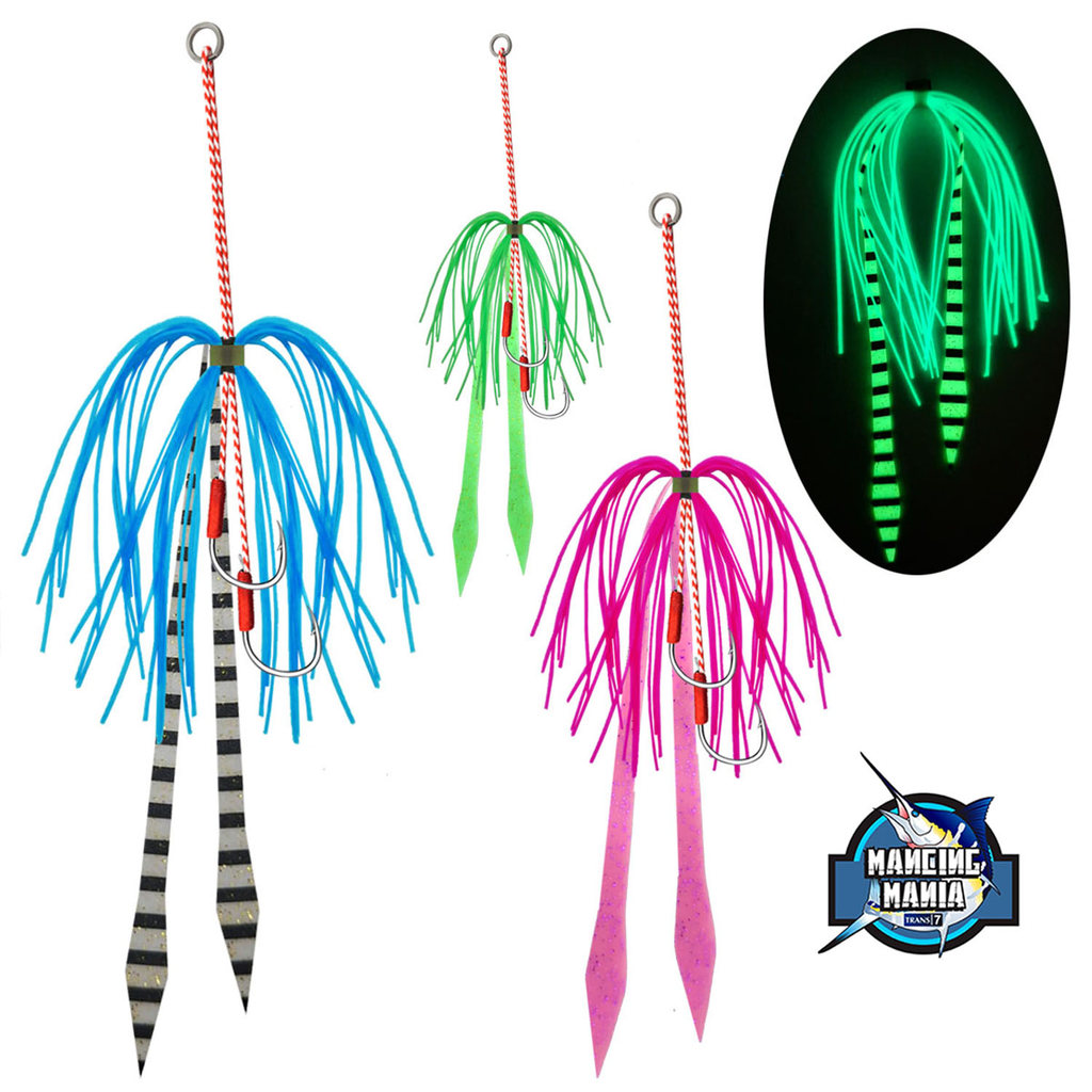 MANCING MANIA Skirt TaiKabura Madai Jig Inchiku Rubber Mata Kail Pancing Skirt Metal Jig Umpan Panci