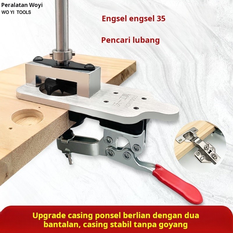 Jig Engsel Pintu 35mm Concealed Hinge Jig Hole Opener Drill Guide Set Alat Bor Engsel Sendok Presisi