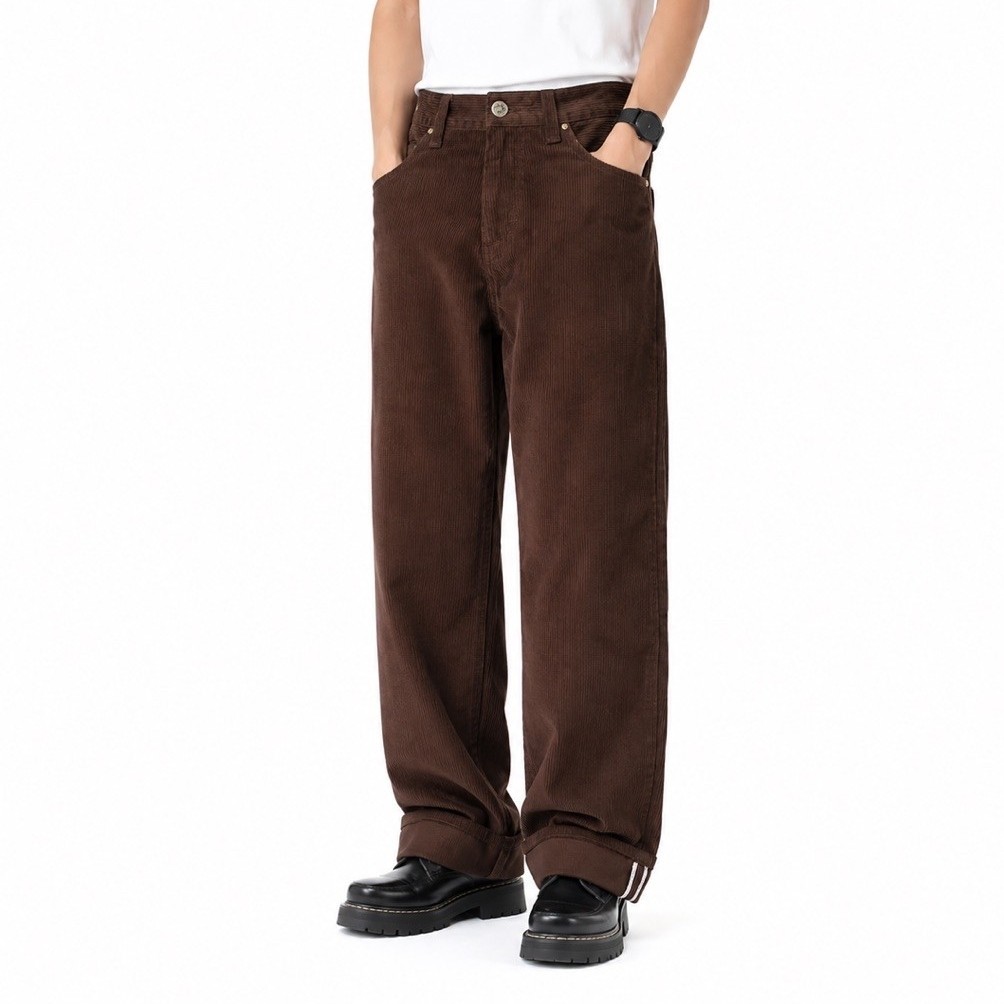 Celana Corduroy Selvedge Premium | Wide Loose Fit | Korean Style