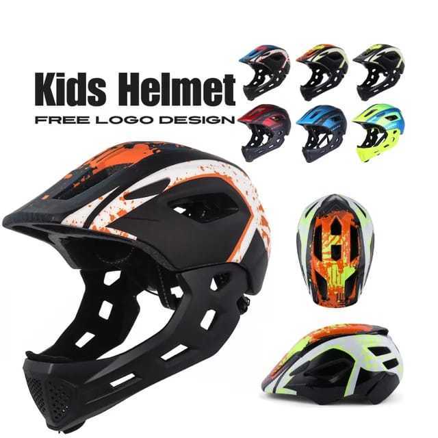 Foto Helm Sepeda Anak Fullface Kids Modullar 2 in 1 Lampu Belakang Helmet Full Face Pushbike Sepeda Anak