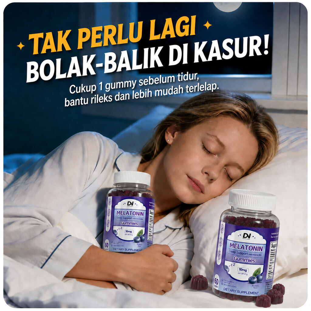 [Reda Insomnia]Sleep  Gummies 10mg/Sleep Gummies 60 Butir/Permen Penunjang Tidur/Permen /Suplemen Ti