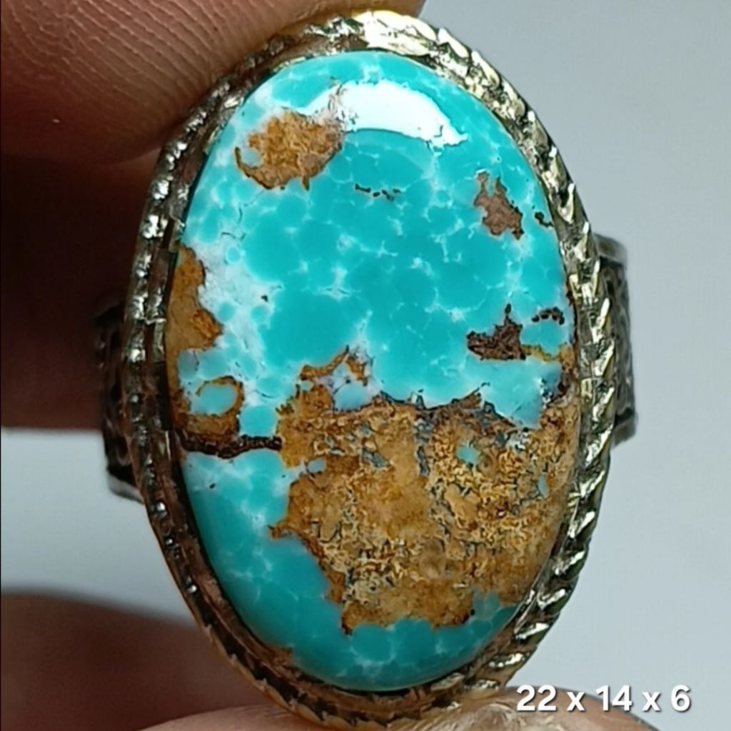 NATURAL BATU PIRUS PERSIA BIRU WARNA SOLID