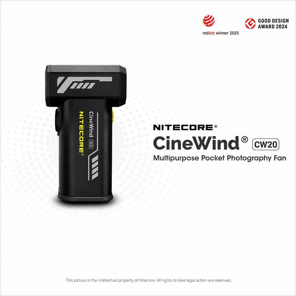 NITECORE Kipas Angin Portable CineWind Photography Fan 98000RPM 100W - CW20