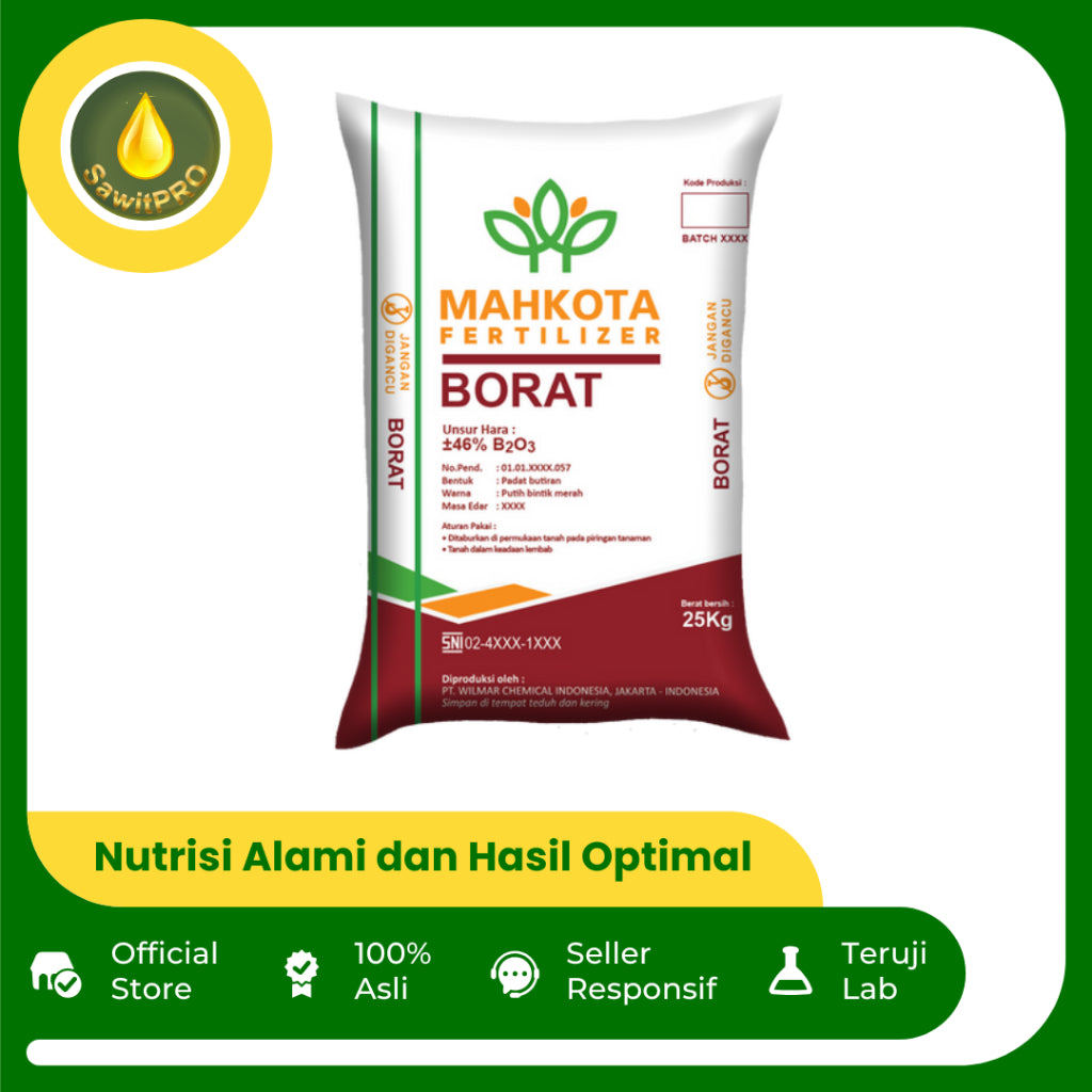 Pupuk Mahkota Borat 25 Kg - Sumber Boron (B) Esensial untuk Bunga & Buah