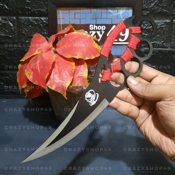 (READY STOK) Pisau Survival Outdoor Scorpion Include Sarung Gagang Knuckle / Pisau Tactical / Surviv
