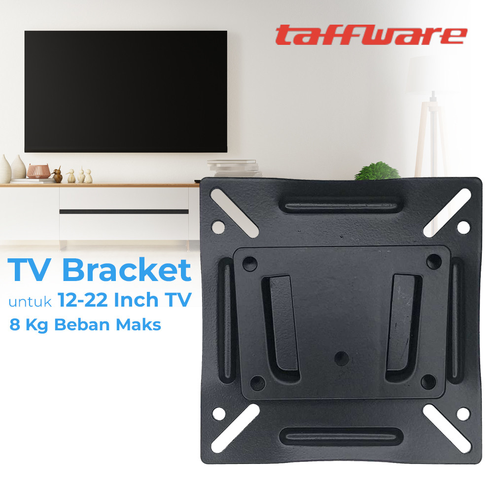 Taffware Bracket TV Dinding 12-22 Inch VESA 75x75 100x100 8kg Breaket Gantungan Bracket Wall Mount M