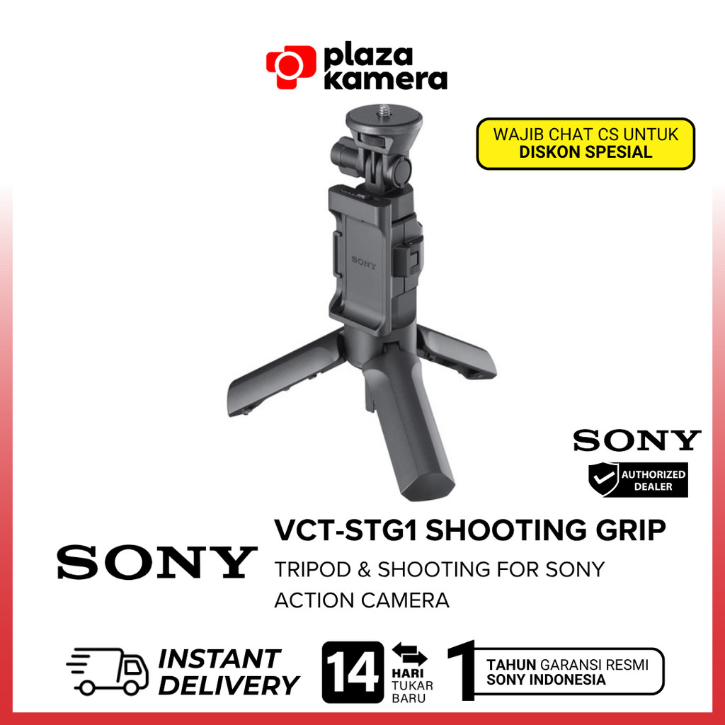 Tripod & Shooting Grip Kamera Sony VCT-STG1 For Sony Action Camera Vlogging Content Creator