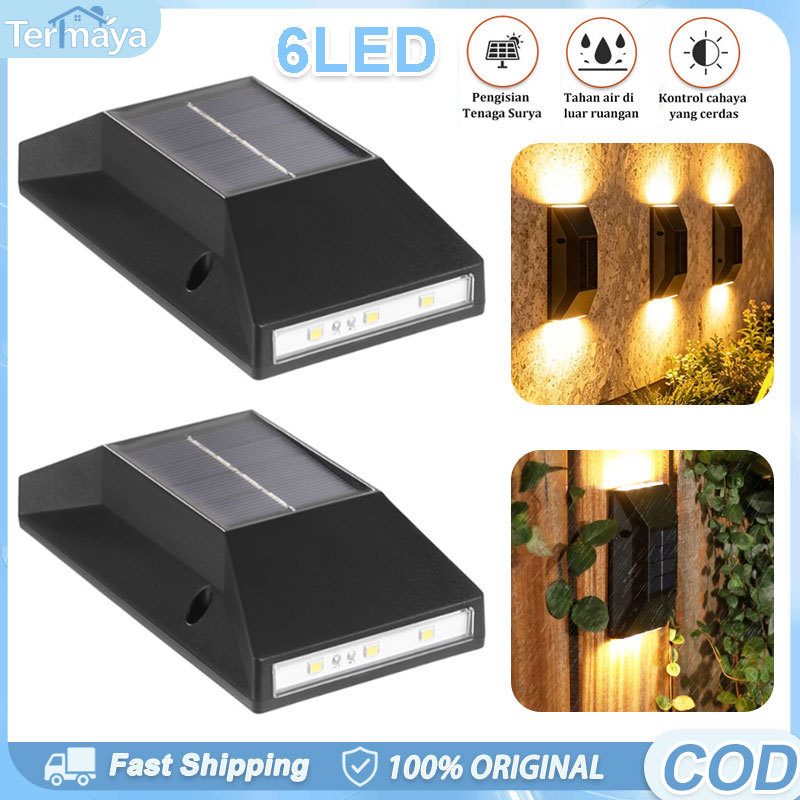 Termaya 6LED Lampu Dinding Tenaga Surya / Lampu Dinding Outdoor Tenaga Surya /  Lampu Taman Tenaga S