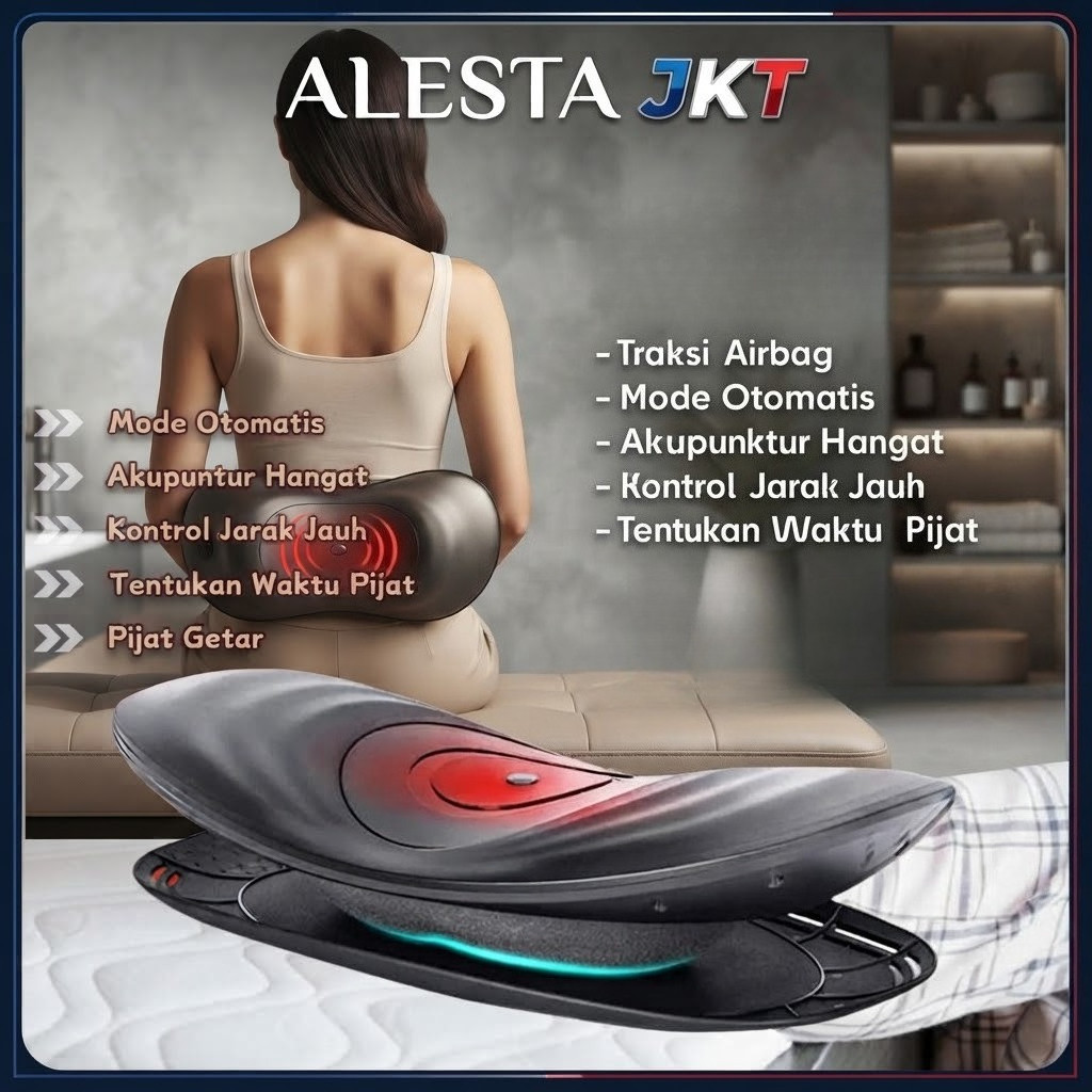 Lumbar Traction Device Alat Terapi Pinggang Pijat Tulang Belakang Airbag Adjustable Timer 15 Menit R