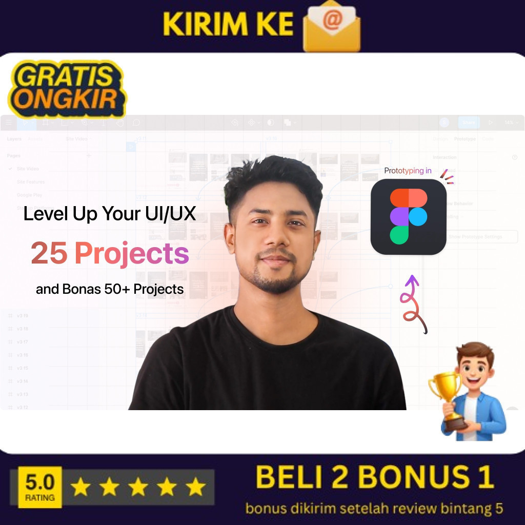UI/UX Video Course-Level Up Your UI/UX: Interoctive Design & Prototyping Figmo (BUKAN BUKU)