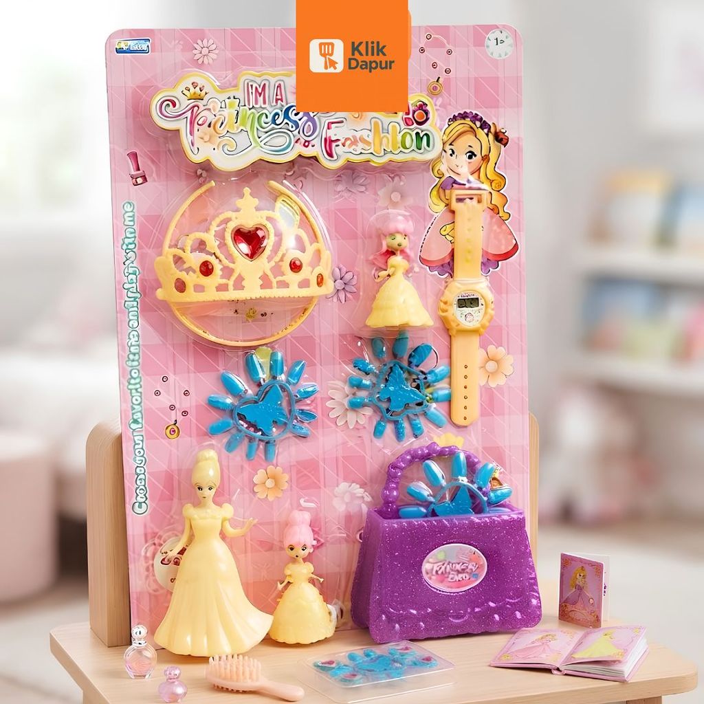 KLIKDAPUR-MAINAN PRINCESS STYLE MIKA BARBIE BONEKA LUCU DENGAN AKSESORIS SERTA JAM ANAK