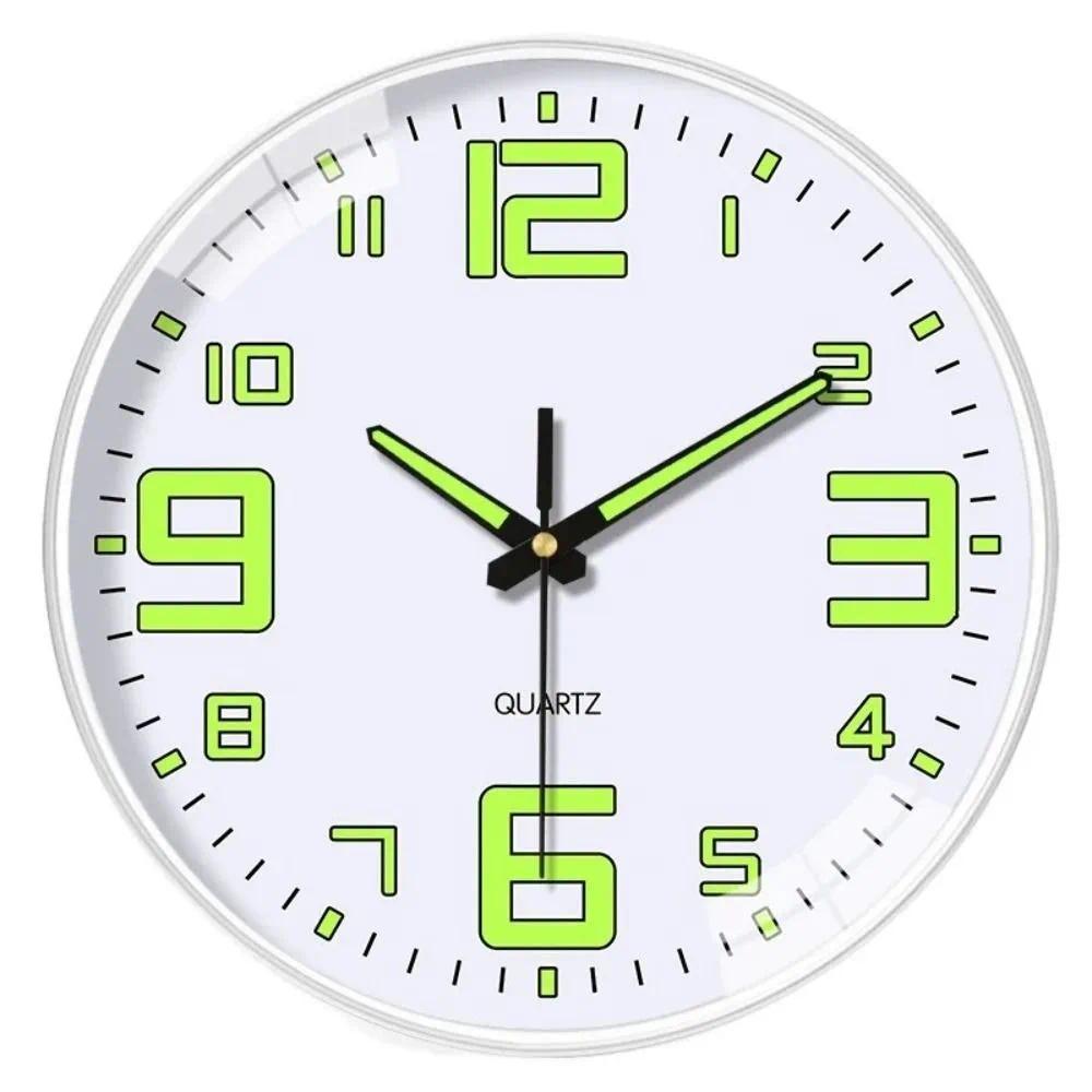 Wall Decoration Silent Quartz Wall Clock Plastic Time Accuracy Luminous Wall Clock Fashion Round Dig