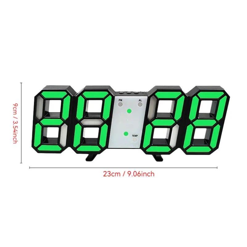 LED Digital Wall Clock, Home Decoration Bedroom, Living Room, Office 3D Clock, Digital Remote Contro