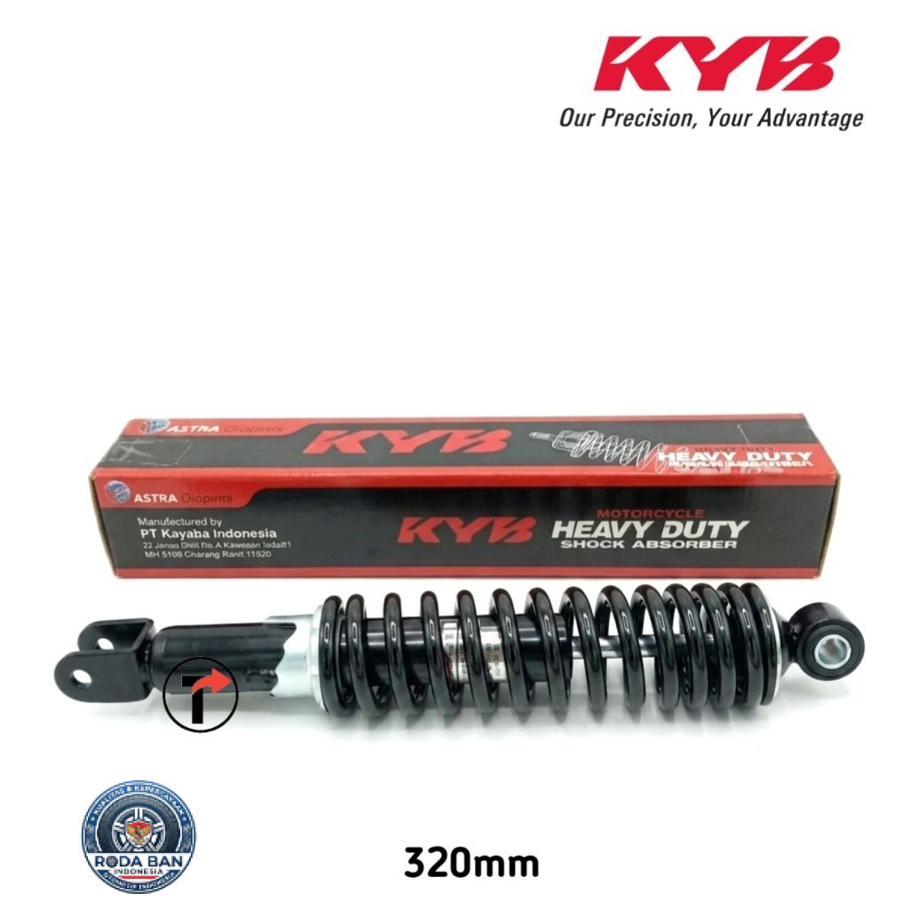 SHOCK BELAKANG KYB OZ SERIES HEAVY DUTY KYOS OZ71102H BLACK (ALL MATIC 320MM, VARIO, BEAT FI, SCOOPY