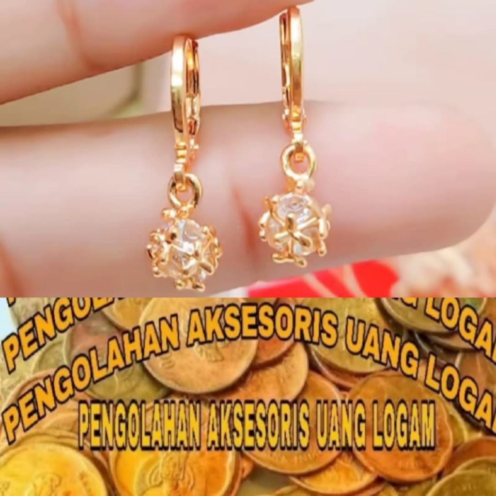 COD terbuat dari bahan koin logam asli 1991 anting jepit disko kotak mata besar xuping