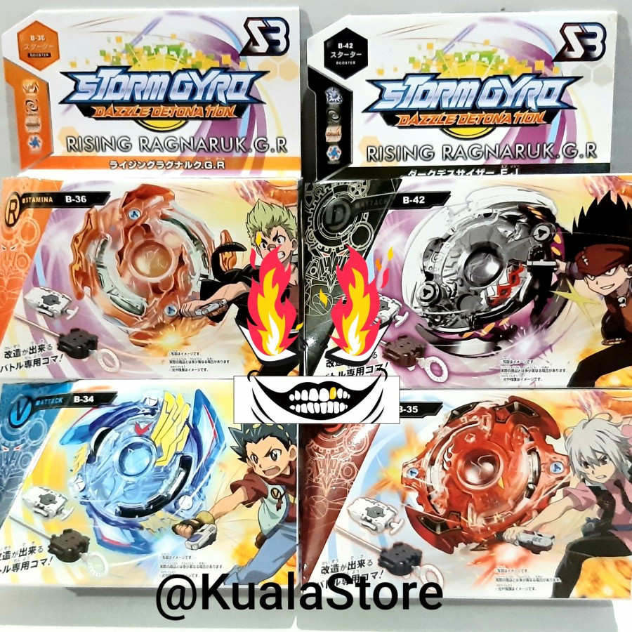 HOT PROMO ~ Acessories Baby = Gangsing Burst Set Tornado Burst StormGyro Besi Gasing Metal Pistol Ma