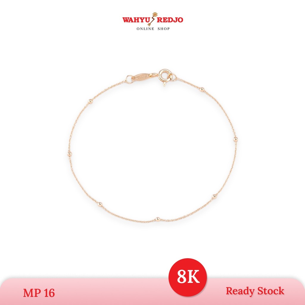 WAHYU REDJO - GELANG EMAS 8K MODEL RANTAI BOBA UBS EMAS ASLI 100% SIMPLE & TIMELESS (PMR)