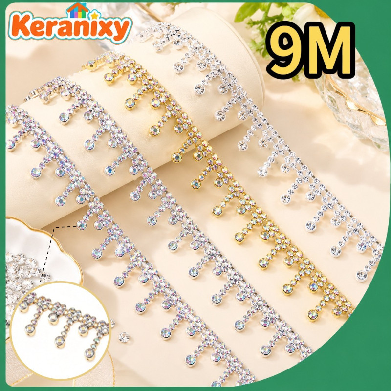 9m Kualitas Tinggi Kualitas Premium Payet Tassel Berlian Berkilau Untuk Bordir Payet Sewing Variasi 