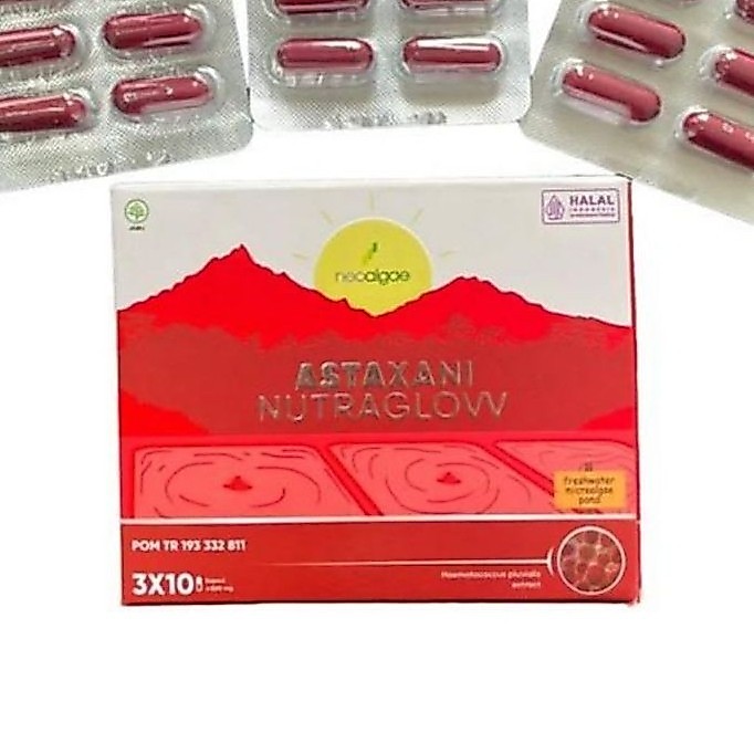Astaxani Nutraglow ASTAXANTHIN 10mg Antioksidan untuk Kesehatan Kulit Anti Aging