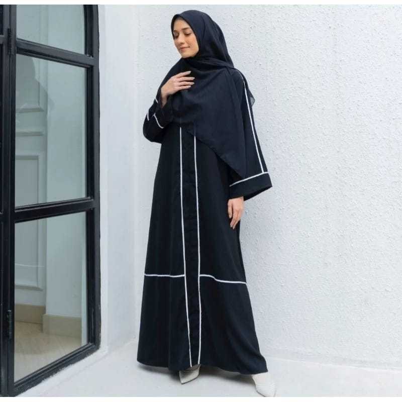 FERTUSHOP  ABAYA ASMAH GAMIS DRESS ARAB SAUDI ABAYA ASMAH MINIMALIS EXCLUSIVE BAHAN CRINKLE AIRFLOW 