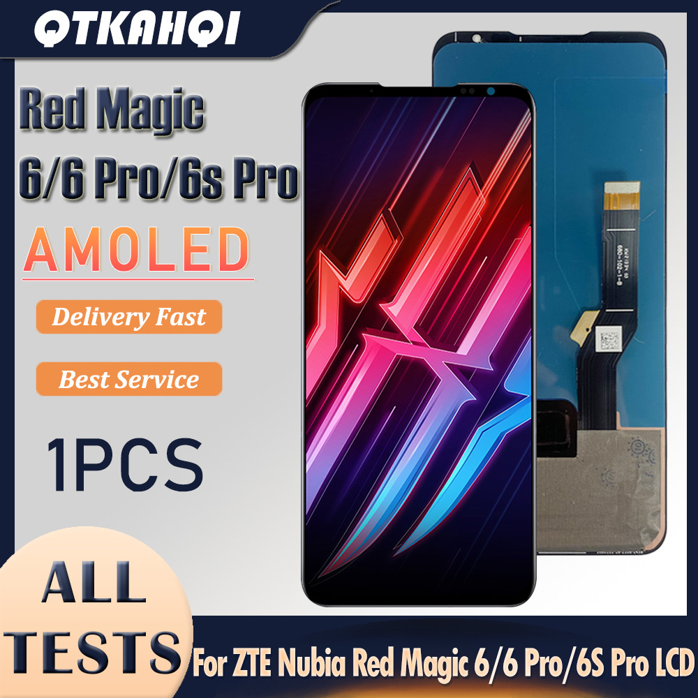 6.8" AMOLED LCD For ZTE Nubia Red Magic 6 LCD splay Tou Screen gitizer Assembly For ZTE Nubia Red Ma