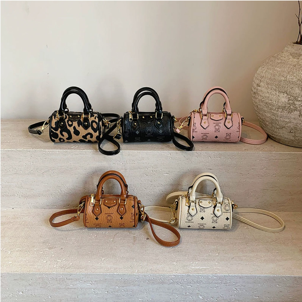 SoftHustle| Tas Selempang  Bag Wanita Anak Premium Motif Bear / Sling Mini MCM Bag Korean Kekinian