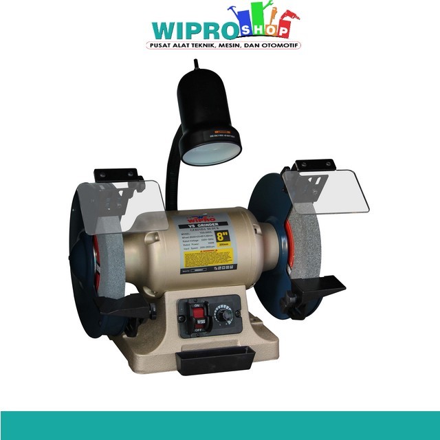 Wipro TDS 200 VL Gerinda Duduk 8" dengan Lampu LED dan Kontrol Kecepatan Variabel