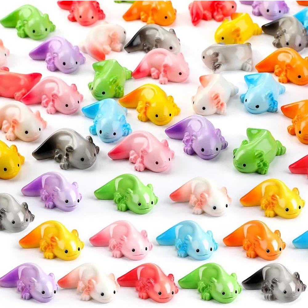 Mini Resin Axolotl Figurine Tiny Axolotl Animal Figurines Charm Ornament for DIY Craft Dollhouse Orn