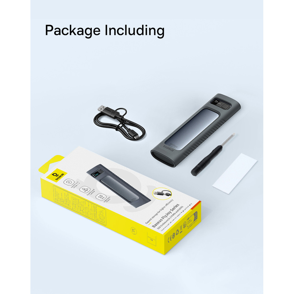 Baseus M2 SSD Case M.2 NVMe SATA Faster USB C 3.2 Gen 2 10Gbps Enclosure Adapter 8TB Storage Expansi